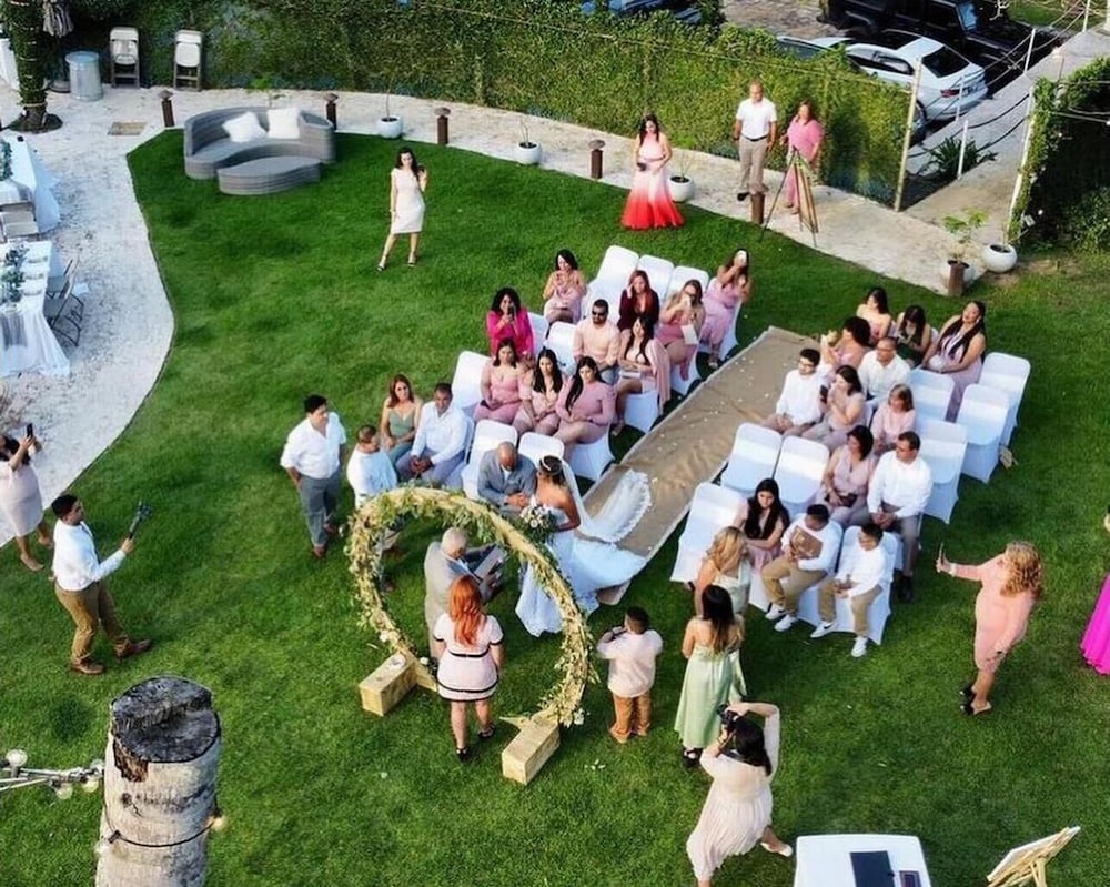 Outdoor wedding area