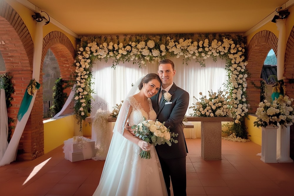 Outdoor wedding area