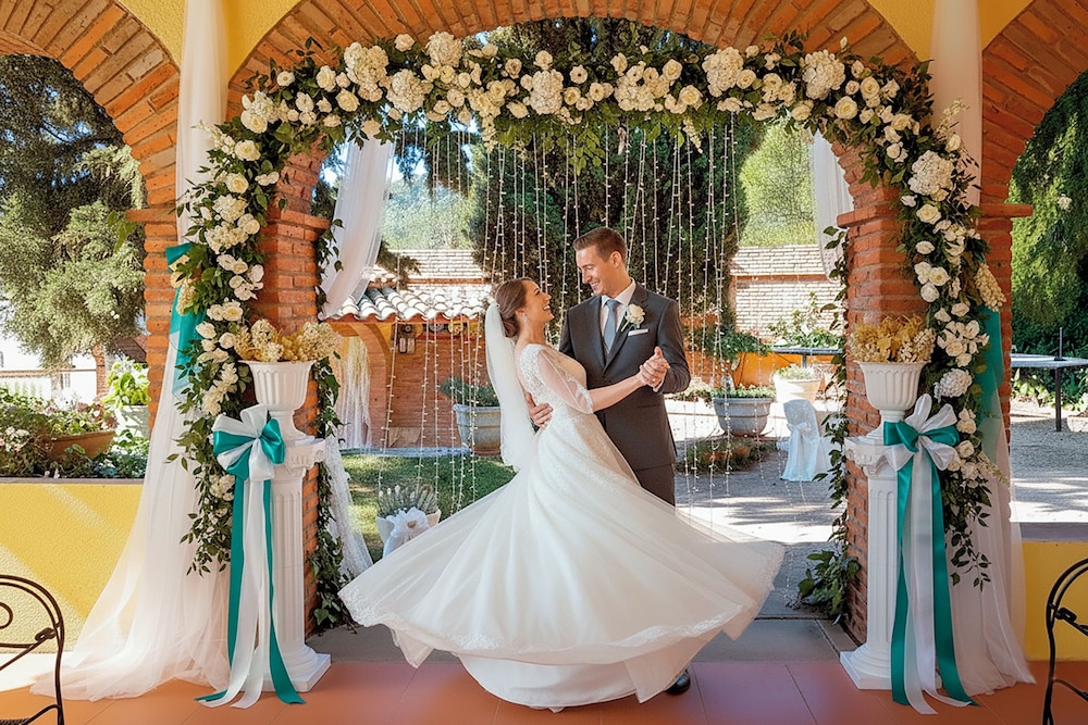 Outdoor wedding area