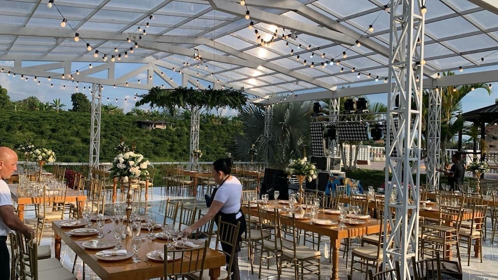 Outdoor banquet area