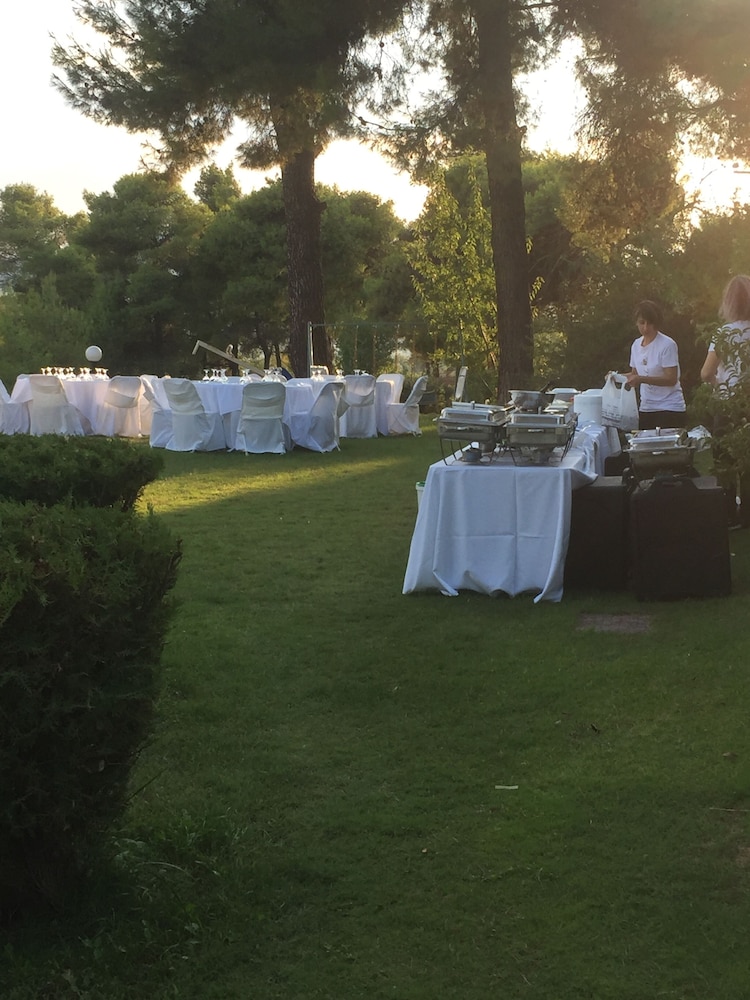 Outdoor banquet area