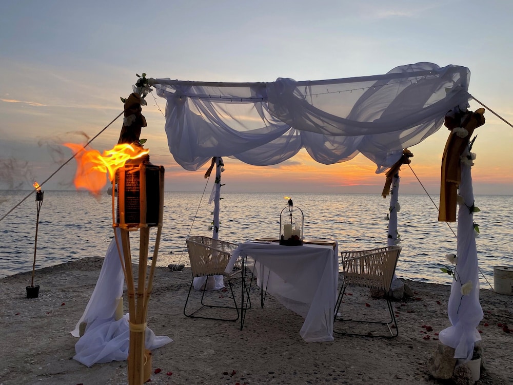 Outdoor banquet area