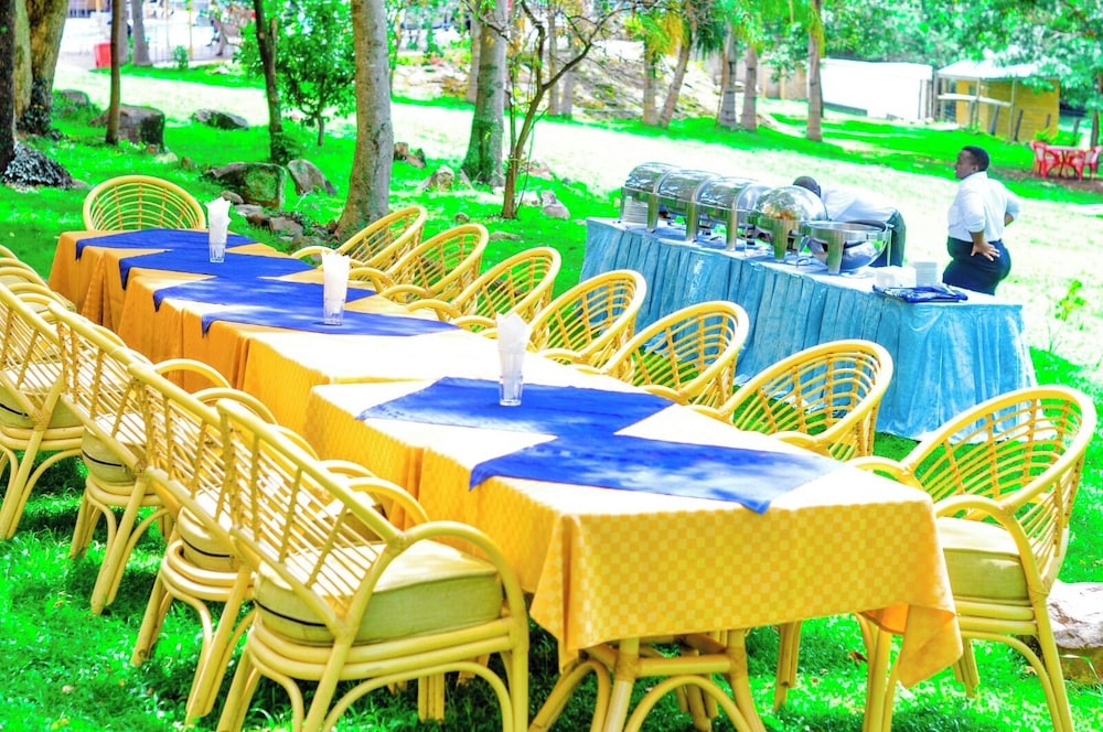 Outdoor banquet area