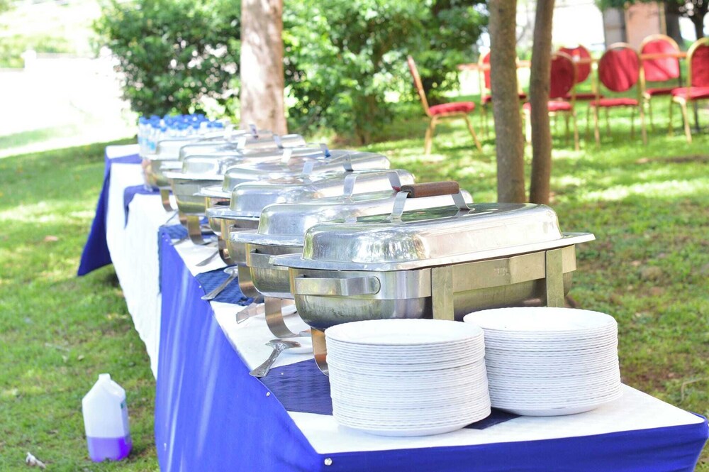 Outdoor banquet area