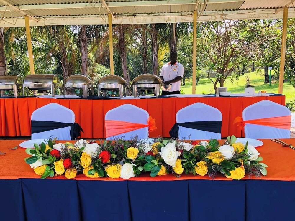 Outdoor banquet area
