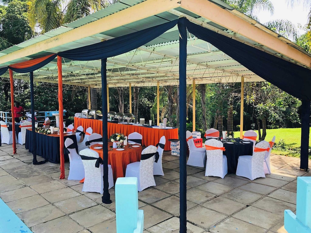 Outdoor banquet area