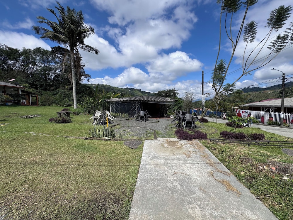 Outdoor banquet area
