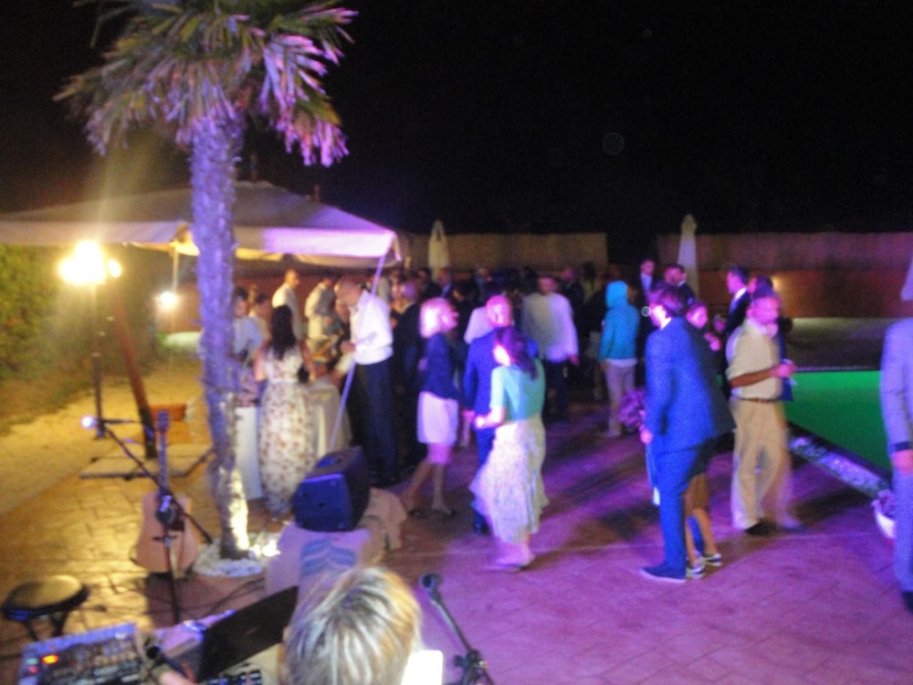 Outdoor banquet area
