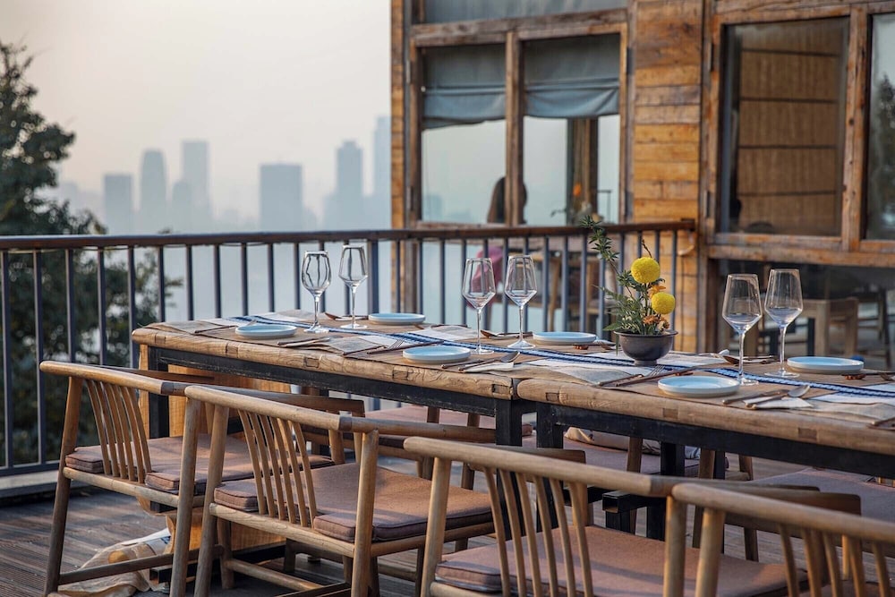 Outdoor banquet area