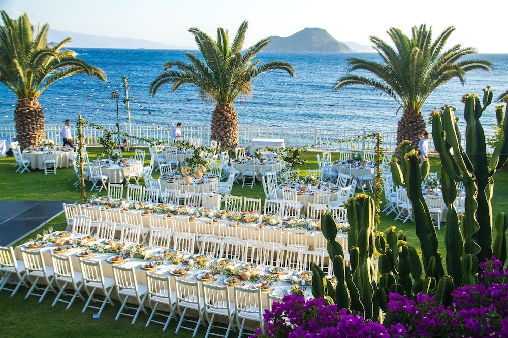 Outdoor banquet area