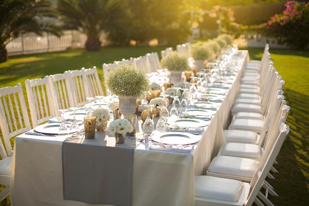 Outdoor banquet area