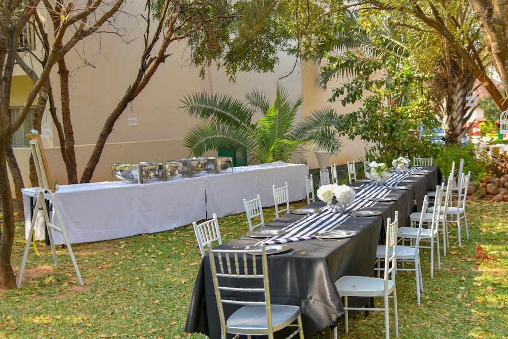 Outdoor banquet area