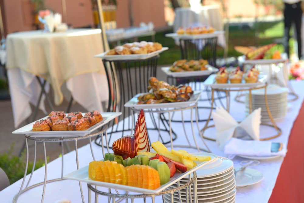 Outdoor banquet area