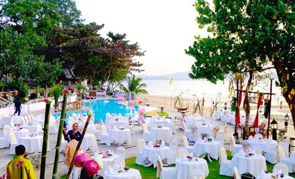 Outdoor banquet area