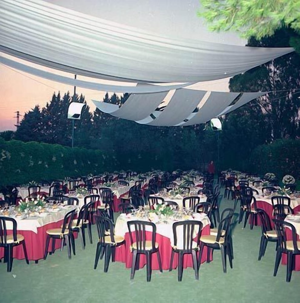 Outdoor banquet area
