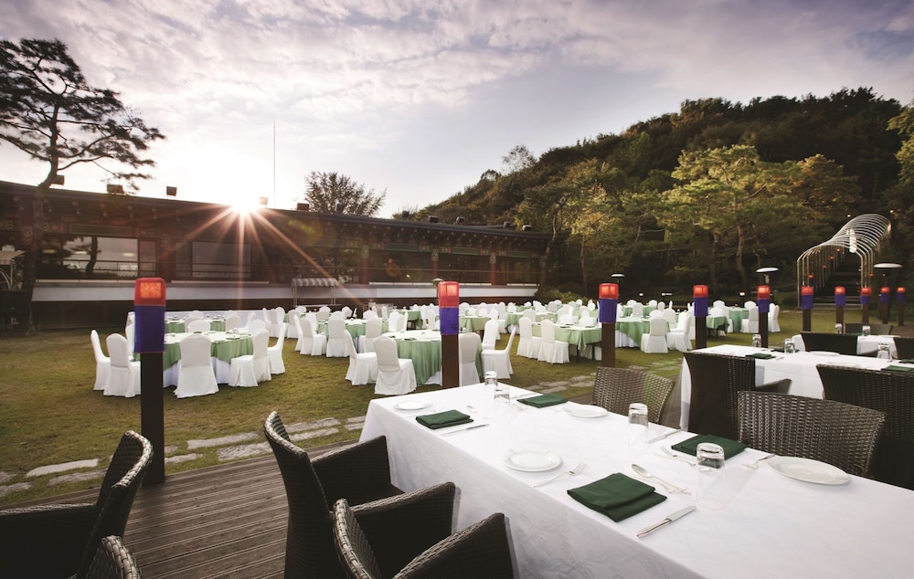 Outdoor banquet area