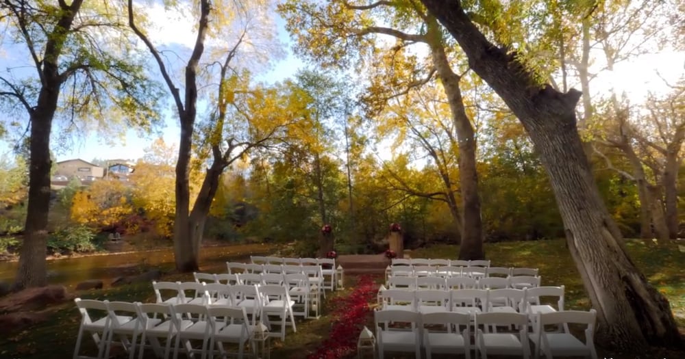 Outdoor wedding area