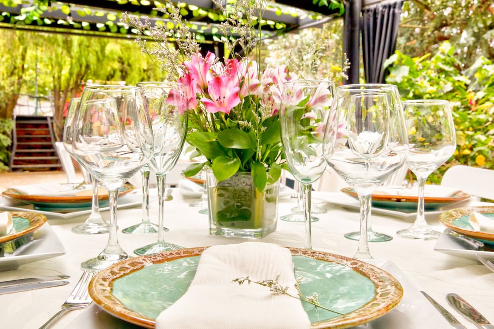 Outdoor banquet area