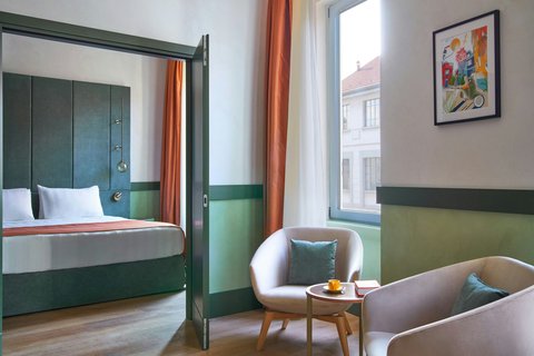 Bedroom view in the Milano Suite.