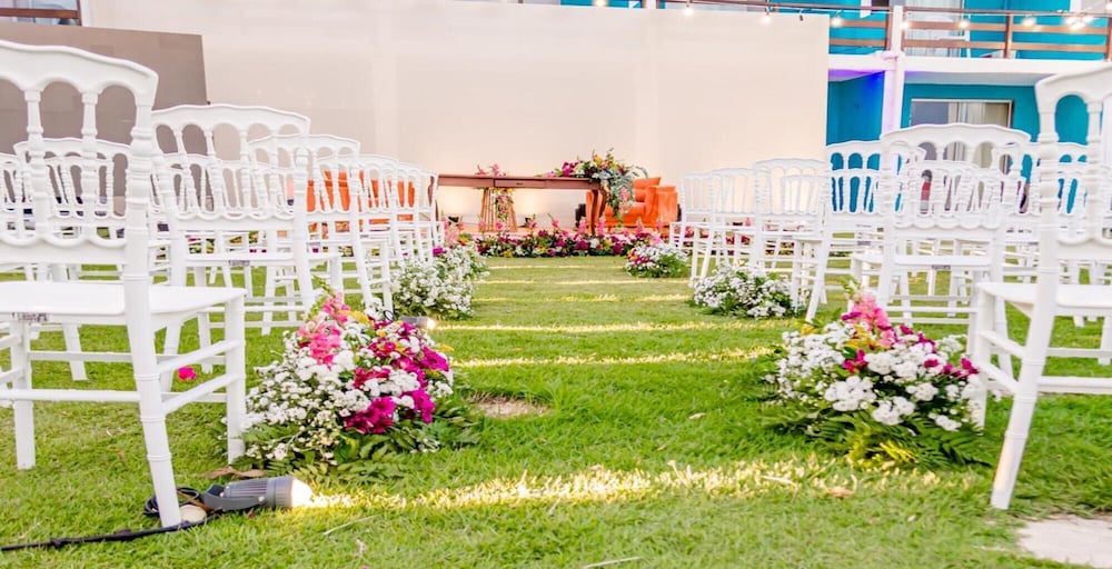 Outdoor wedding area
